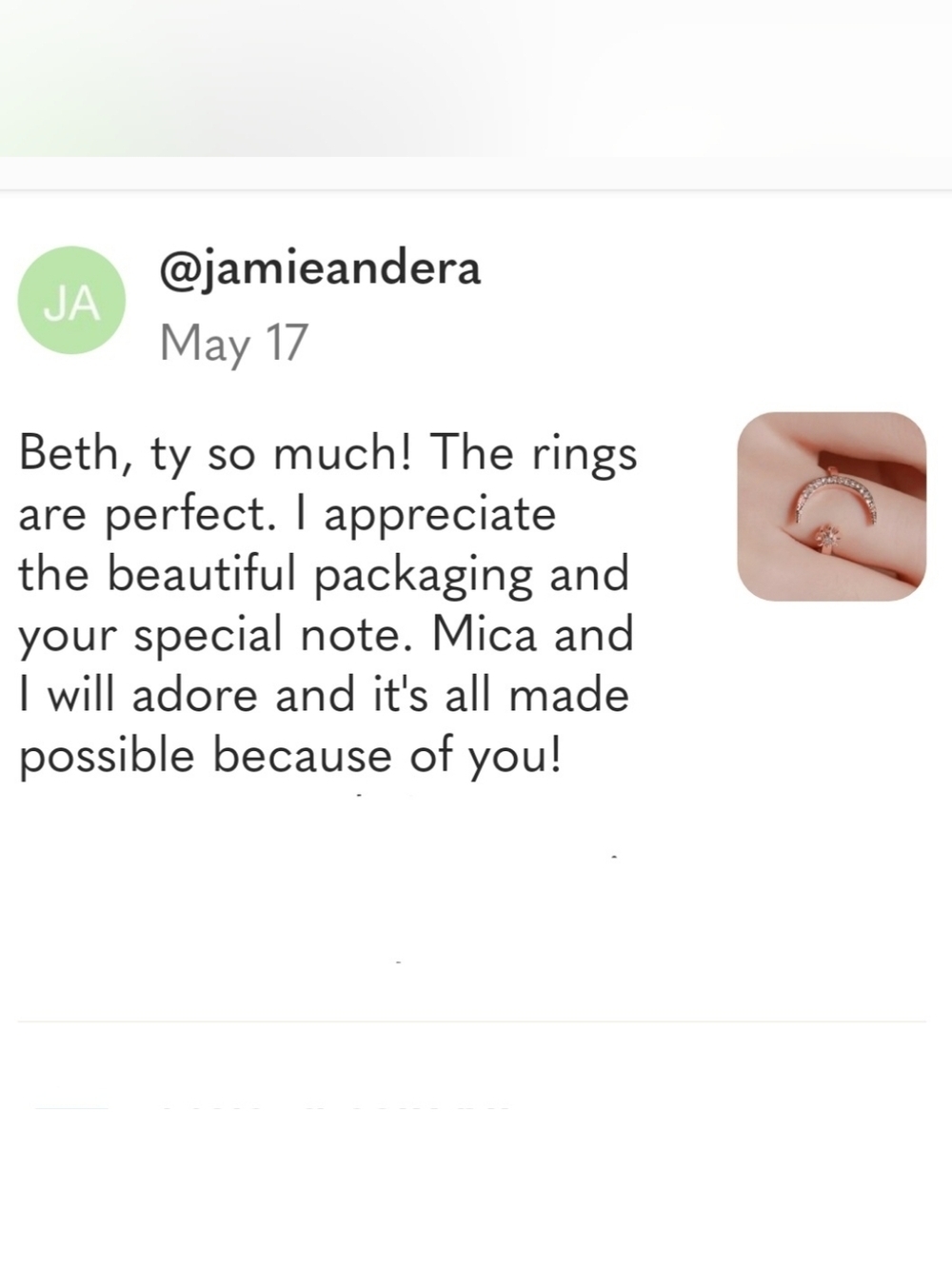 Rose Gold Moon Star Ring Rhinestones - Picture 4 of 13